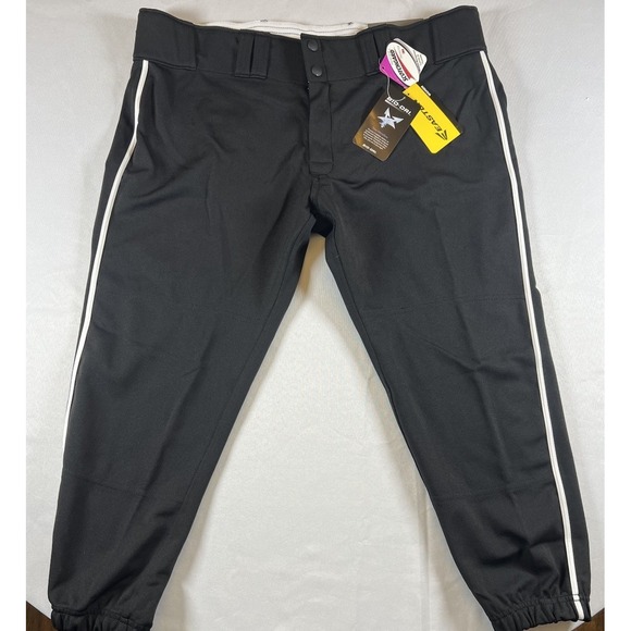 Easton Adult Women's Sz XLPro Piped Fastpitch Softball Pants Black White New Tag - Picture 1 of 11
